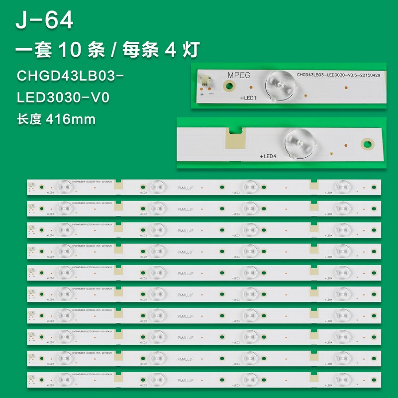 J-64 New LCD TV Backlight Strip SVJ430A17_Rev00_4LED_150106 LB43004 For Changhong 43N1 43U1 43D2000N