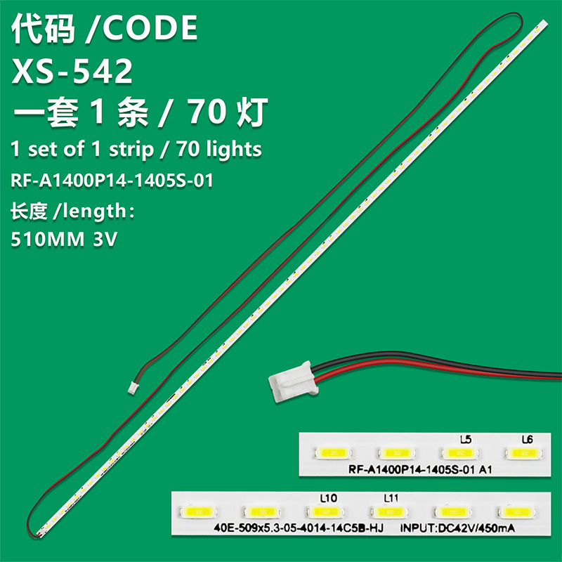 XS-542 70LED 510mm LED backlight strip for LED40C380 RF-A1400P14-1405S-01