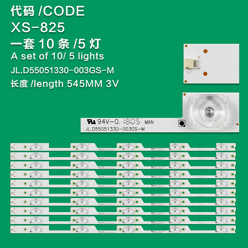 XS-825  LED backlight bar 5 lamp for Toshiba 55" TV 4C-LB550T-YHA YHF-4C-LB550T-YHA 55L26CMC 55L2600C LVF550CSDX 3V