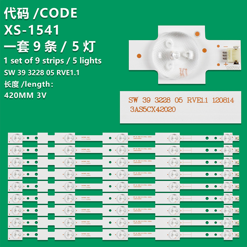 XS-1541 New LCD TV Backlight Strip  SW 39 3228 05 REV1.1 120814 CHA 39 3228 05 REV1.2 for BBK 40LEM-3080/FT2C bravis led-39a20, JUG7.820.1358, HS100D-1MF11 Elenberg E39Q2510A