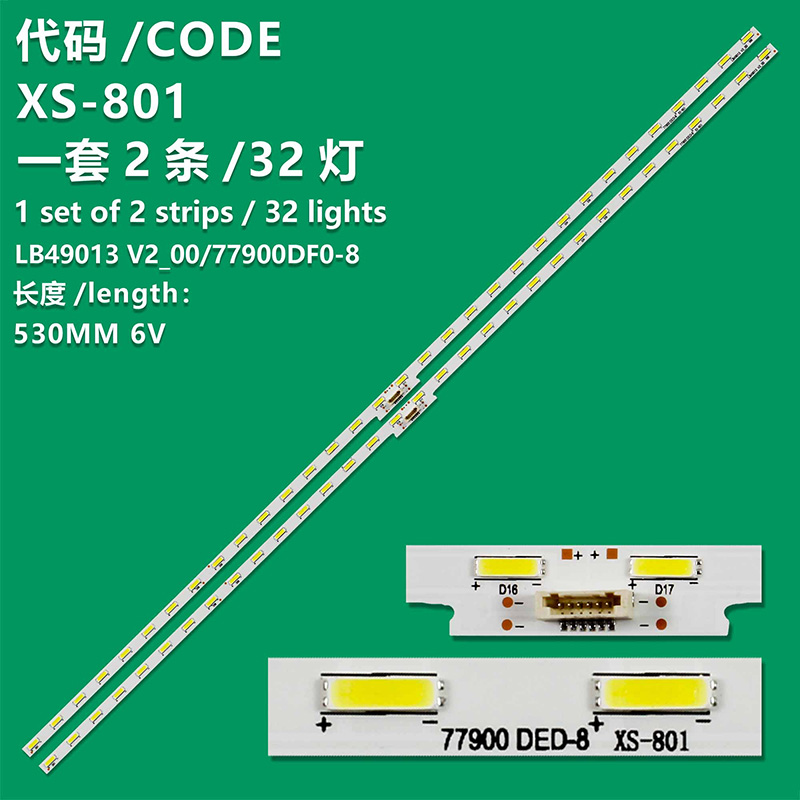 XS-801 New LCD TV Backlight Strip 77900 DFD-8 LB49013 V2_00 For Sony  KDL-49WE755 49W750