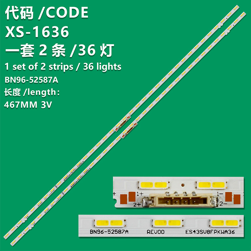 XS-1636   LED strip BN96-52587A LM41-01040A ES43SV8FPKWA36 For Samsung   UN43BU8000GXZS  UN43BU8000KXZL  UN43BU8000PXPA  UN43CU8000BXZA  UN43CU8000FXZA  UN43CU8000FXZC  UN43CU8000GXZD  UN43CU8000PXPA