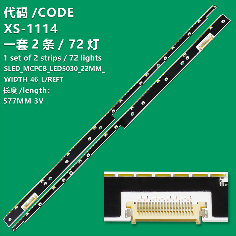 XS-1114 FOR S/S UE46D7090 UE46D8000 UE46D8005 UE46D8080 UE46D8090 LTJ46OHQ1-H BN96-16619A BN96-16620A SLED_MCPCB_LED5030_22MM_WIDTH_46_LEFT