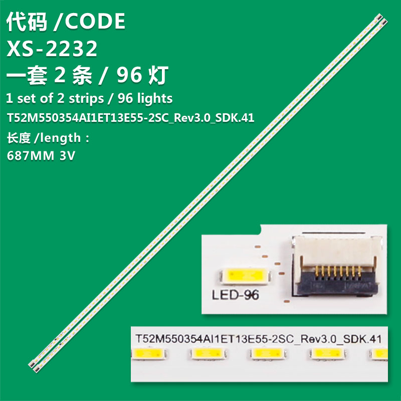 XS-2232 New LCD TV Backlight Strip T52M550354AI1ET13E55-25C_REV3.0_SDK.41 For Toshiba 55L3305C TCL L55E5500A-3D