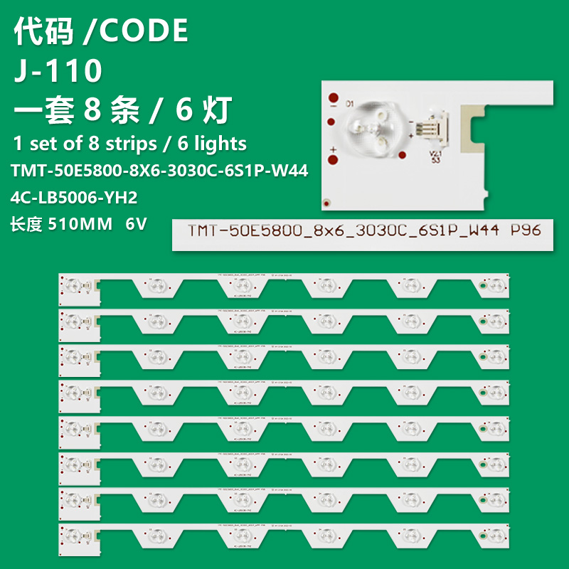 J-110 New LCD TV Backlight Strip VHE-4C-LB5006-VH2 For TCL L50E5800A-UD