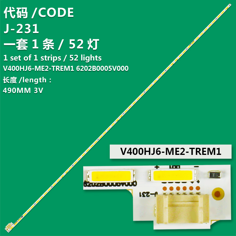 J-231 New LCD TV Backlight Strip V400HJ6-ME2-TREM1 6202B0005V000 For Fuvisual LC-40IP800/ Lenovo 40E62