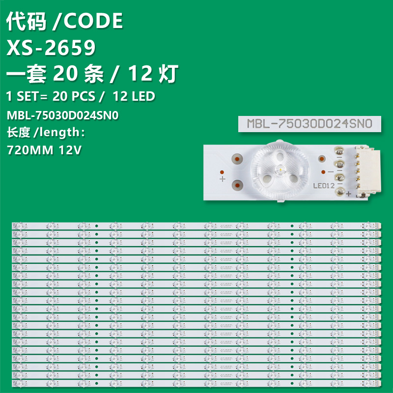 XS-2659 New LCD TV backlight strip MPL-75030D024SN0 for Sony XBR-75X950H