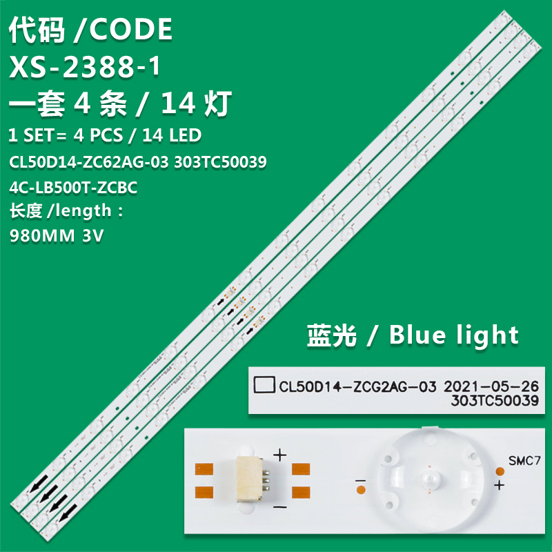 XS-2388-1 LED TV Backlight  strip 50D14-ZC62AG-03 303TC50039 For TV