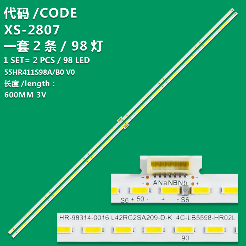 XS-2807 New LCD TV backlight bar 55C6US4014L 55C6US4014R  4C-LB5598HRO1L 4C-LB5598HR02L for TCL 55C6US