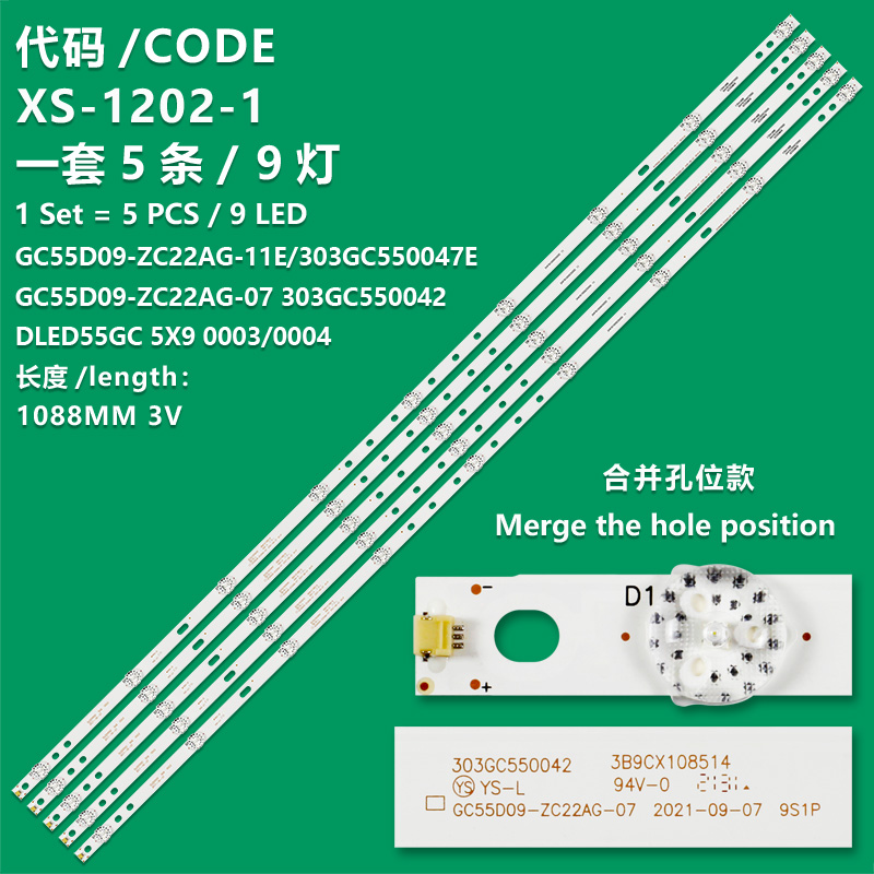 XS-1202-1 New LCD TV Backlight Strip GC55D09-ZC22AG-07 303GC550042 Suitable For Haier H55E17A H55E17N
