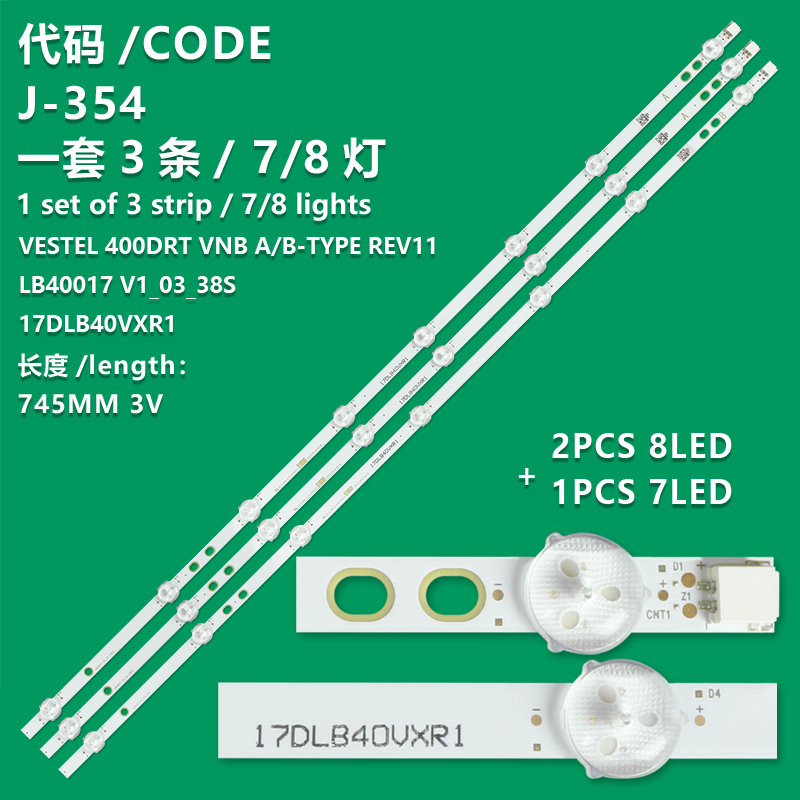 J-354 New LCD TV Backlight Strip JL.D40071330-078AS-M, JL.D40081330-078AS-M For Luxor LUX0140003/01, LUX0140004/01, LUX014004/01, LUX0140006/01