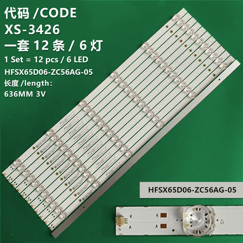 XS-3426 New LCD TV backlight strip  HFSX65D06-ZC56AG-05 303HX650040  for  Samsung UA65NU7000JXXZ 