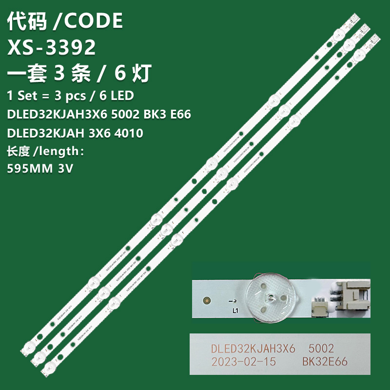 XS-3392 New LCD TV backlight strip DLED32KJAH3X6 5002 BK3 E66  DLED32KJAH 3X6 4010 for  Konka KKTV K32K5 K32C K32W Pioneer LED-32B170/B760S LED32B370P LED-32B380 Hyundai H32C