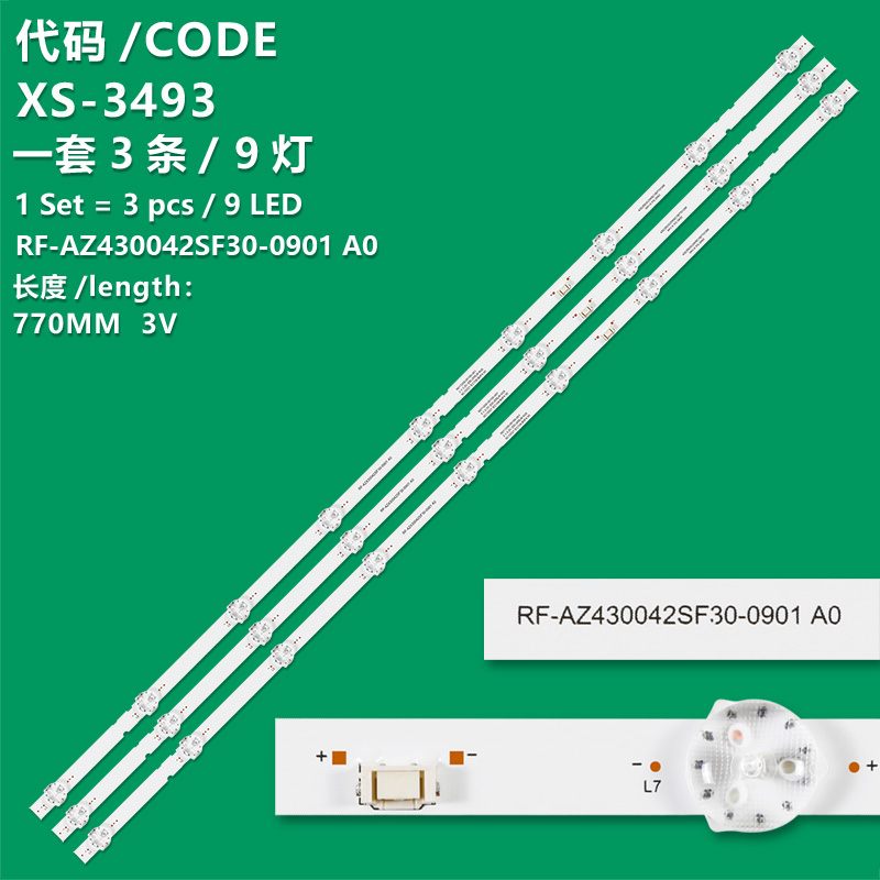 XS-3493 New LCD TV backlight strip RF-AZ430042SF30-0901 A0  for Skyworth 43G32 Pro 43G32PX